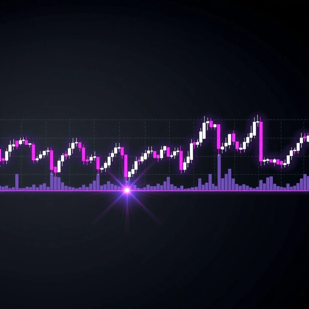 Trading chart with candlestick patterns